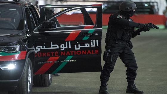 Members of the Moroccan Central Intervention brigades (BCI) show their skills during an event, open to the public, on September 28, 2018, in Marrakesh. (Photo by FADEL SENNA / AFP)