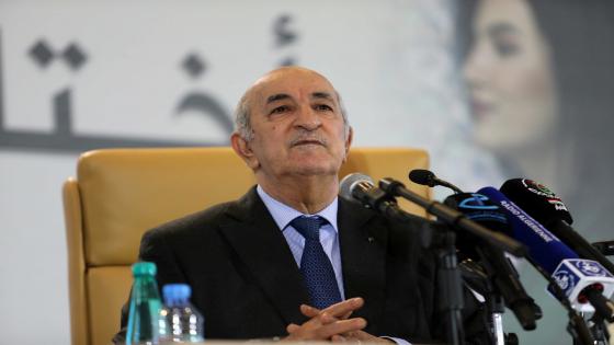 Newly elected president Abdelmadjid Tebboune talks to the press during a news conference, in Algiers, Algeria December 13, 2019. REUTERS/Ramzi Boudina