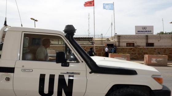 An UN vehicle drives past the headquarters of the United Nations Mission for the Referendum in Western Sahara (MINURSO) on May 13, 2013 in Laayoune, the main city in the disputed territory. Six Sahrawi activists arrested this month after pro-independence protests in Western Sahara said they were tortured by Moroccan police and made to sign confessions, Amnesty International charged on May 16. The Western Sahara is a highly sensitive subject in Morocco, which annexed the former Spanish colony in 1975 in a move never recognised by the international community. AFP PHOTO /FADEL SENNA (Photo credit should read FADEL SENNA/AFP/Getty Images)